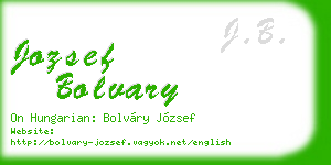 jozsef bolvary business card